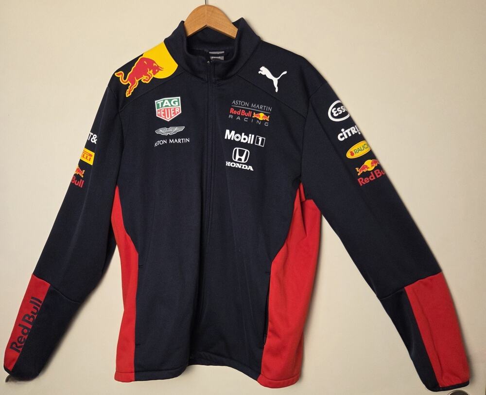 Puma Aston Martin Red Bull Racing F1 Team Softshell Jacket Mens XL Night Sky Red